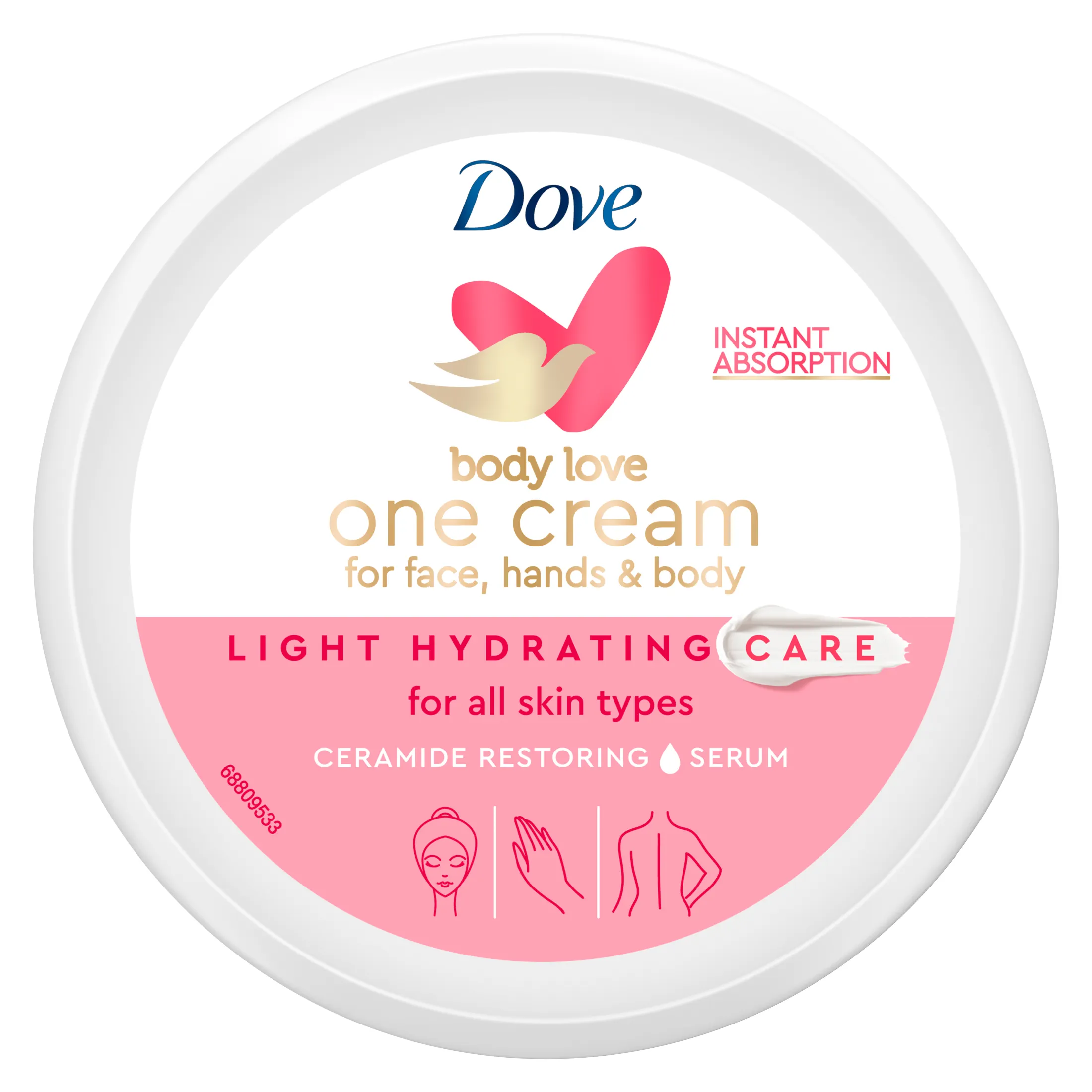 Dove Crema de manos, cara y cuerpo para todo tipo de piel Hidratación Light que hidrata por 24 horas 250ml