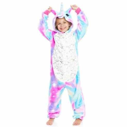 Disfraz de unicornio niña, fibra sintética, incluye vestido y