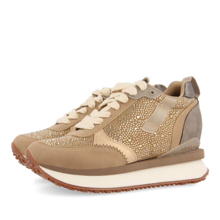 Sneakers Retro Pelle Athol, Beige, 36 EU
