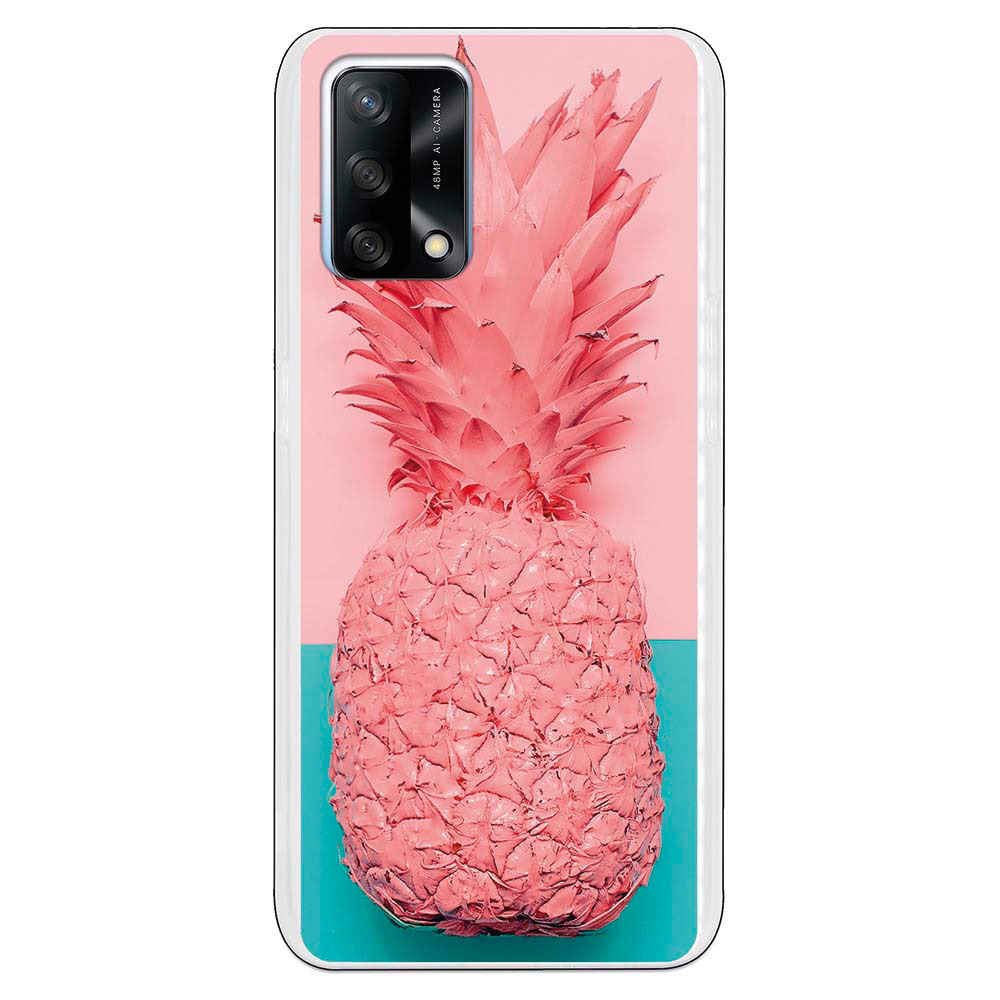 Funda Colgante Transparente para Oppo A54 5G / A74 5G con Cordon Rosa