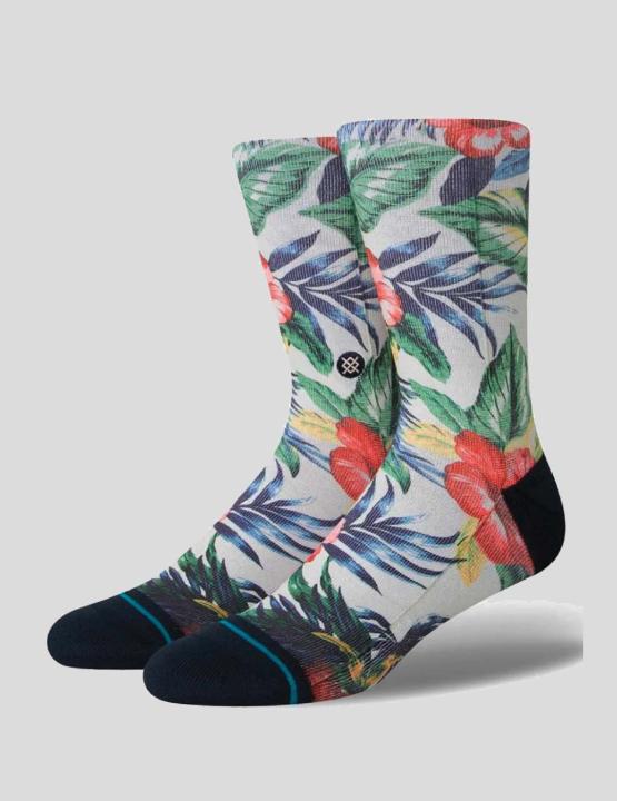 Calze Stance Seymour Crew Con Motivo Tropicale Floreale | Calzini Uomo Donna Altezza Media | Cotone Traspirante E Ammortizzazione Mirata | Supporto Arco Plantare Per Comfort Tutto Il Giorno