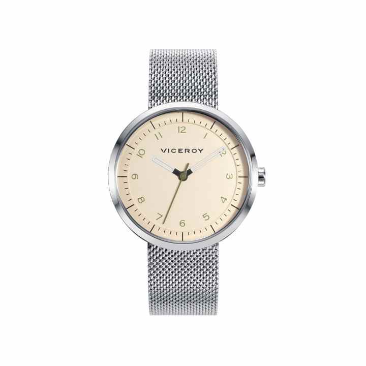 Orologio Uomo Viceroy Grand 42235-94 – Cassa In Acciaio 38mm, Quarzo, Quadrante Bianco, Bracciale Bicolore, Calendario