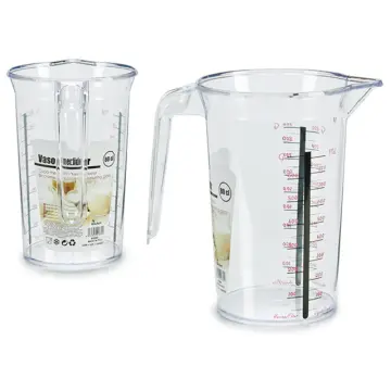 com-four® Jarra medidora para la cocina - Vaso medidor de vidrio resistente  a la temperatura - Jarra medidor…