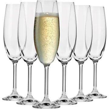 Juego de copas de cristal Bohemia para champagne - 6 unidades