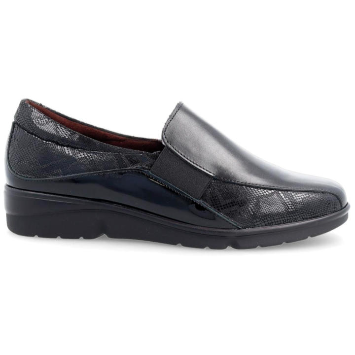 Zapato Pitillos 10702 Confort Mujer - De Piel Combi, Suela De Caucho, Tacón Plano 4 Cm, Sin Cordones ¡Cómodo Y Casual!