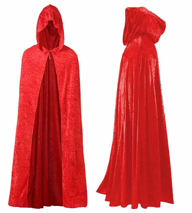 Negro Largo Capa Con Capucha Terciopelo Disfraz De Halloween Para Hombre Y Mujerhooded Capa Negra Para Halloweenhalloween Capa De Bruja Vampiro