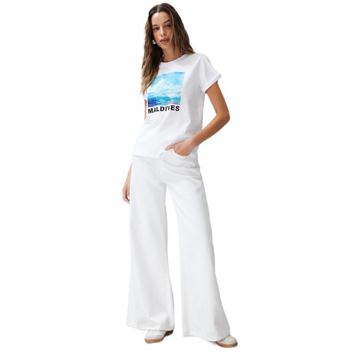 TRENDYOL Camiseta Básica Básica De Cuello Redondo Para Mujer, Pudra., XG