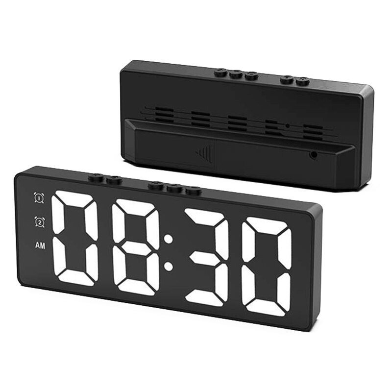 Reloj digital de escritorio cuadrado para la habitación Led Reloj de mesa  digital Control de voz Reloj despertador inteligente de madera Mesita de  noche Envío gratuito