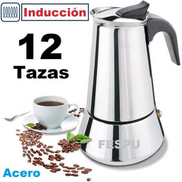 Cafetera Italiana 12 Tazas En Acero Inoxidable Original