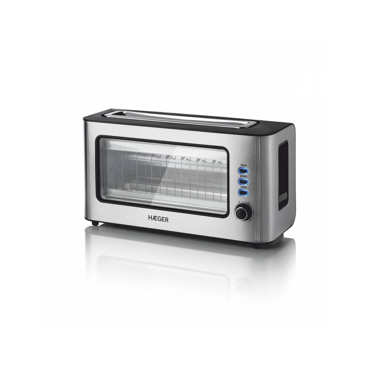 Tostadora de Ventana HAEGER Window - 1 Apertura Extra Ancha, 1000W, 6 Temperaturas, Acero Inoxidable