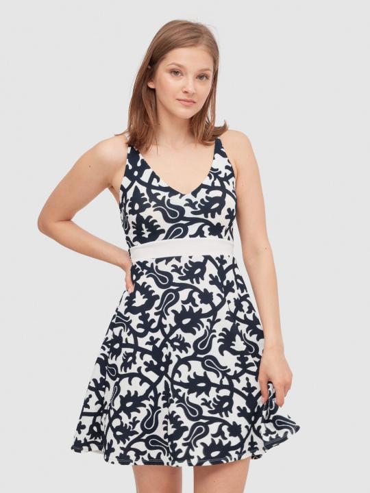 Vestido Corto Marrón Chocolate Con Escote Palabra De Honor Y Falda Escalonada De Asos Design