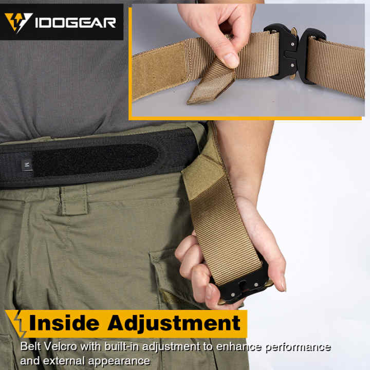 IDOGEAR-cinturón táctico de liberación rápida para hombre, hebilla