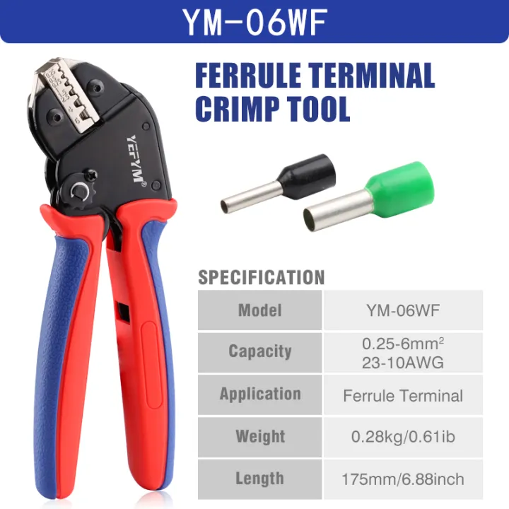 Crimping Tool For Sleeves Ferrule Terminals - Ratcheting Wire