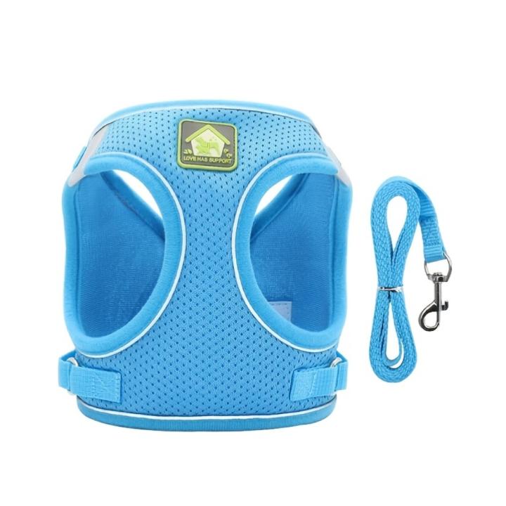 Arnés Para Perro Pequeño Sin Tirón - De Malla Transpirable Ajustable - Con Hebilla De Seguridad Y Reflectante - Talla XXS Azul