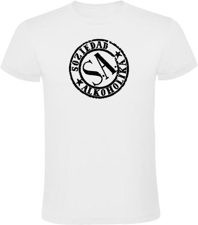 Camiseta Soziedad Alkoholika Negra 100% Algodón - Tallas S A XXL, Corte Clásico, Diseño Logo Banda