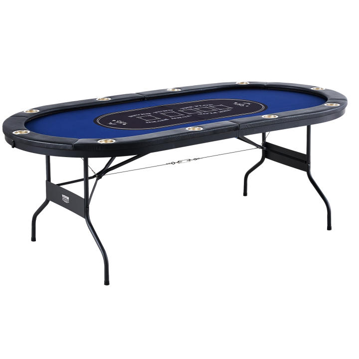 Tapete De Póquer Plegable Para 10 Jugadores - Mesa Portátil De Caucho 47x23 Pulgadas, Ideal Para Texas Hold'em Y Blackjack