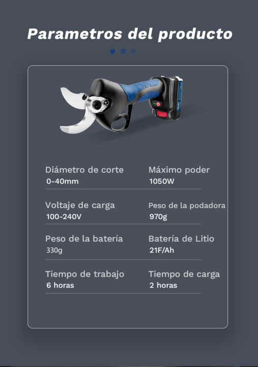 Comprar PDTO Tijeras de podar eléctricas inalámbricas Tijeras de podar de  iones de litio Cortador de ramas de jardín + 2 baterías