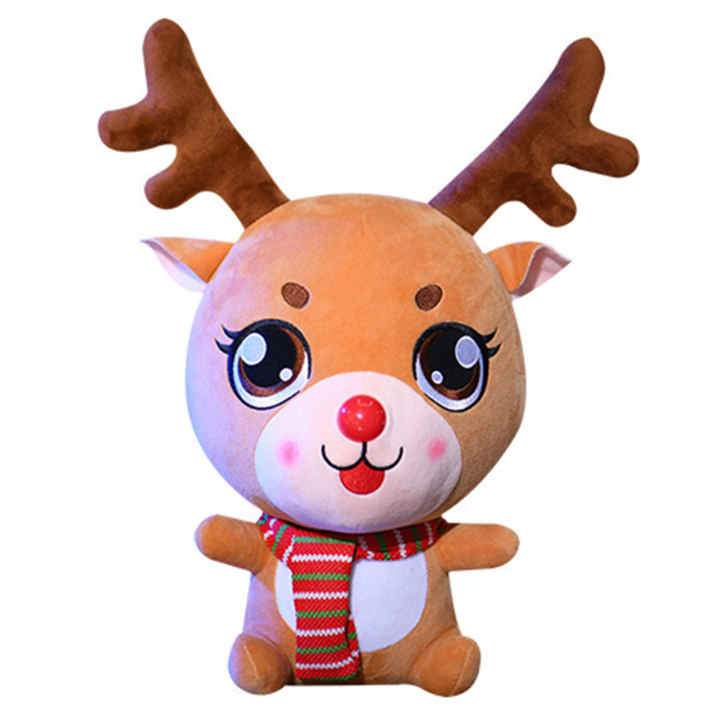 Joellfuner Peluche Alce Natalizio Peluche, Cervo Alce con Registrazione Decorazione Natalizia, Musica LED Luminoso Canto Ballo, Regalo per Bambini Festa di Natale (Elk-A