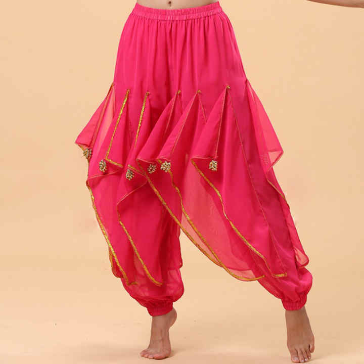 Disfraz de danza del vientre de la India para mujer, con lentejuelas,  pantalones harén, bufanda de cadera, trajes de disfraces de Bollywood