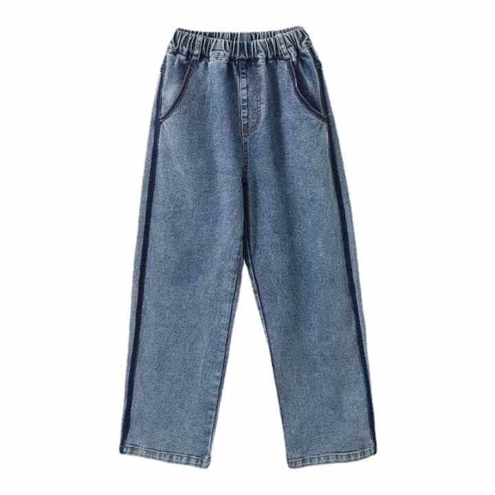 YaYabroe Pantalones Vaqueros De Pierna Ancha Desgastados Rasgados Desgastados Lavados Holgados De Pierna Ancha Pantalones De Mezclilla Casuales Talla 5-14 Años, Azul N