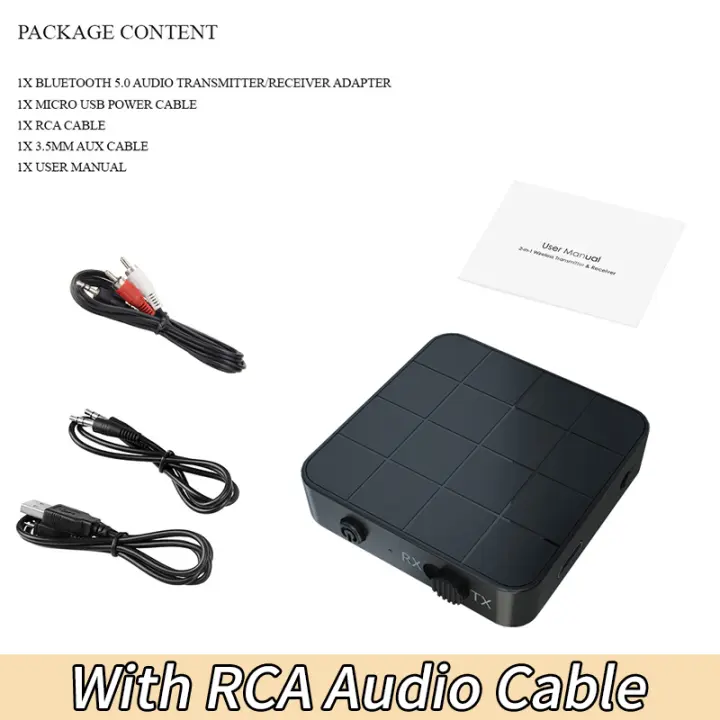 Transmisor y receptor de Audio Bluetooth 5,0, Kit de coche Hifi, A2DP, RCA,  AUX, Jack de 3,5mm, adaptadores inalámbricos de música para TV, auriculares  y PC