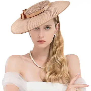 Sombreros Derby para mujer, tocado de organza para iglesia, boda, novia,  vestido, sombreros para fiesta de té, sombrero de sol con ala ancha 2024 a  la