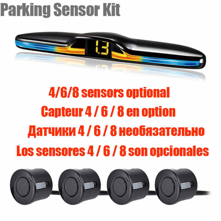 Comprar Sensor de aparcamiento para coche con Monitor LED inverso  Parktronic automático, 4 sensores, sistema de detección de Radar, pantalla  de retroiluminación de 12V