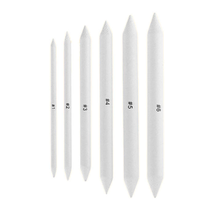 Kit Estompes Et Tortillons Pour Fusain - 6 Estompes + 3 Tortillons + 1 Taille-crayon Papier Abrasif