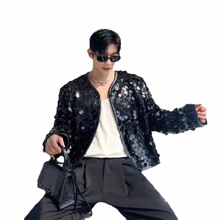 Chaqueta Bomber De Lentejuelas Para Mujer - Manga Larga Brillante Para Looks Casuales O Fiesta