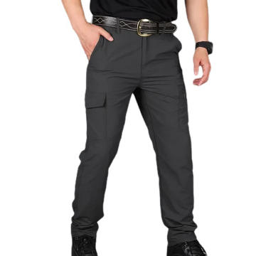 Pantalones de trabajo de combate para mujer, con cintura alta y elástica,  pantalones largos y rectos con bolsillos