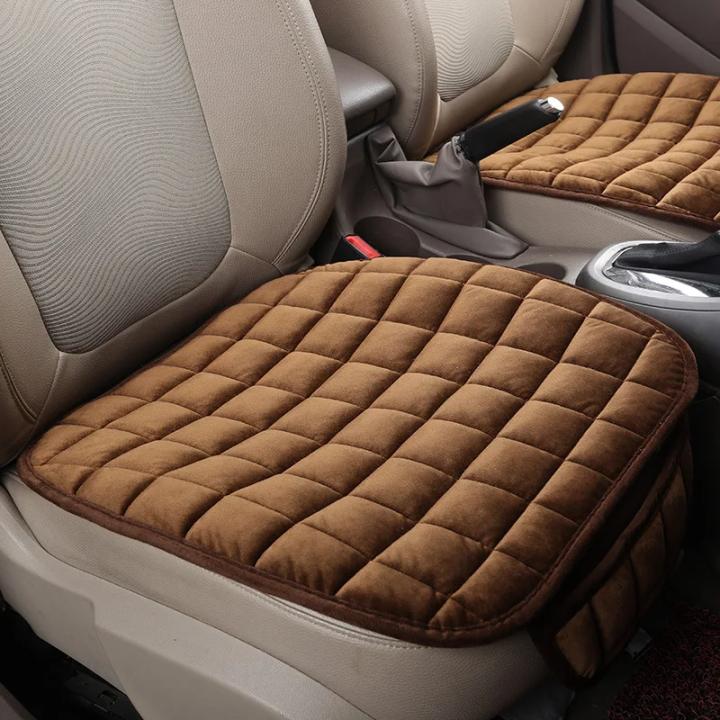 Cojín Protector Asiento Delantero Cuero PU Beige – Antideslizante, Funda Universal 54x48cm