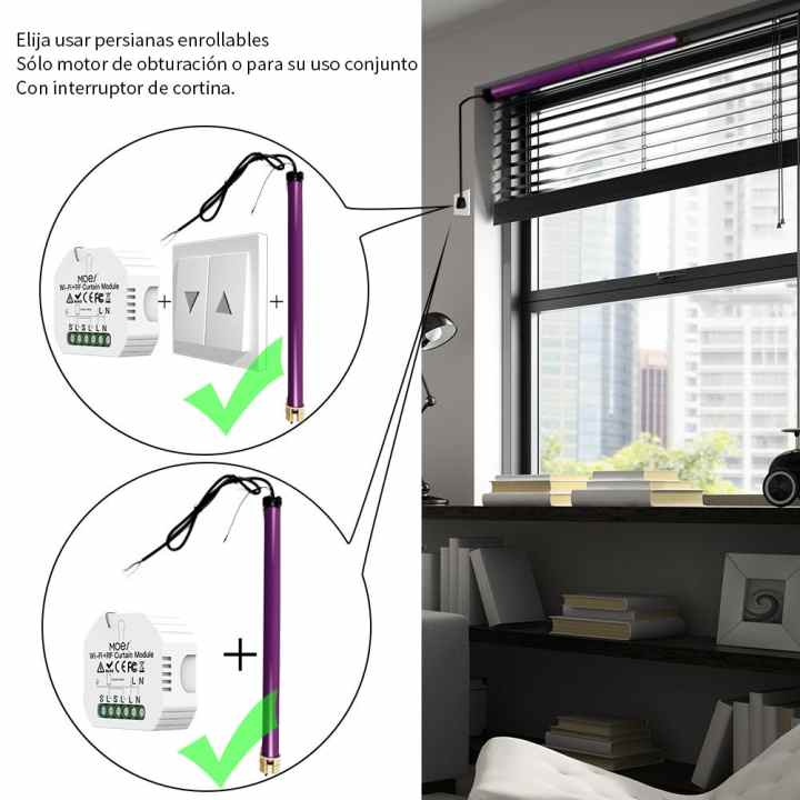  Tuya Interruptor de cortina WiFi para persiana enrollable Motor  eléctrico Google Home Aiexa Echo Control de voz DIY Smart Home :  Herramientas y Mejoras del Hogar