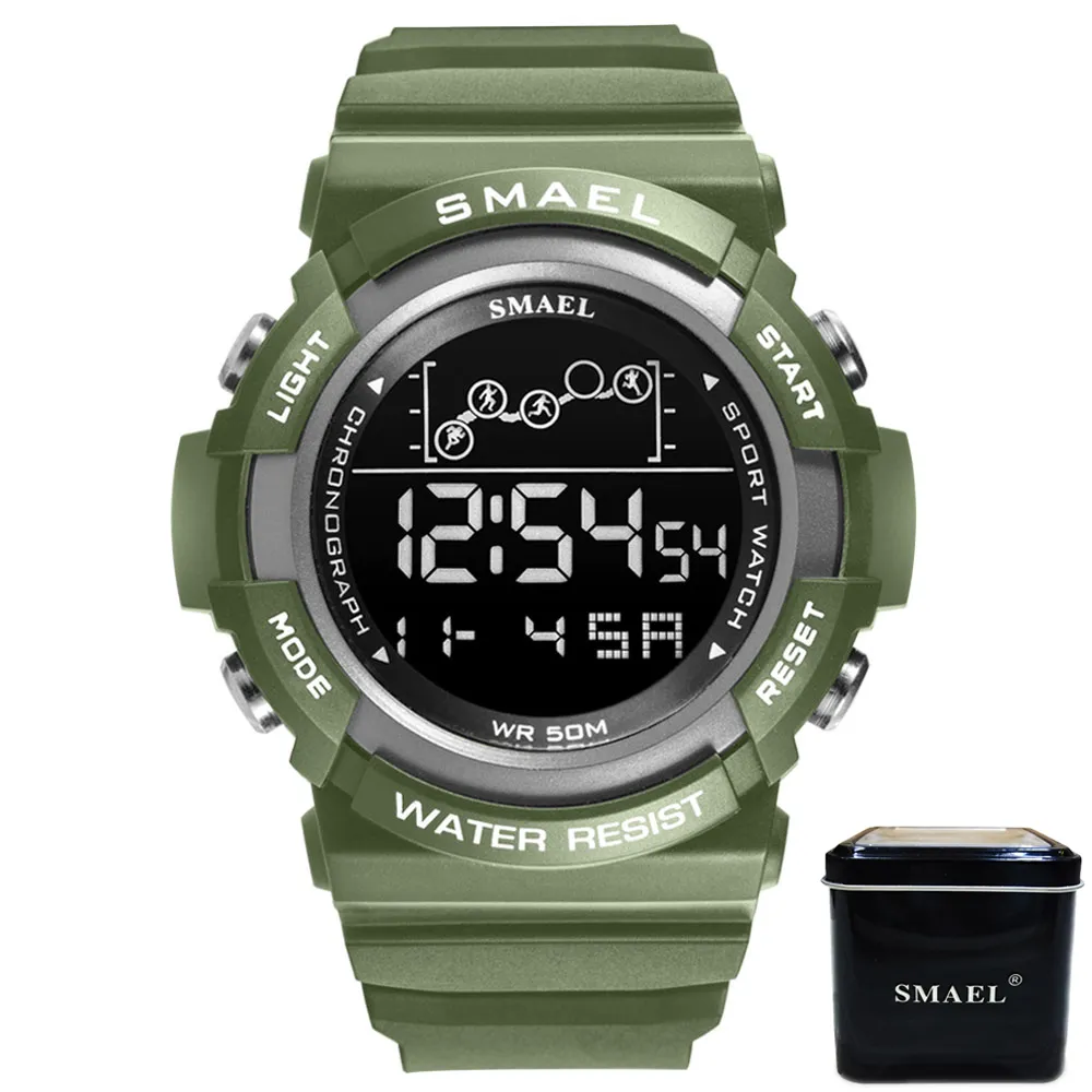 SMAEL-reloj deportivo digital para pulsera con alarma LED, al agua, armygren 1426 | Miravia