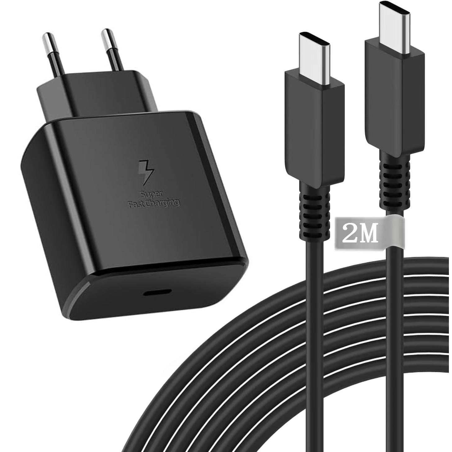 Cargador Samsung 25W Modelo EP-TA800XB + Cable USB C Carga Rápida