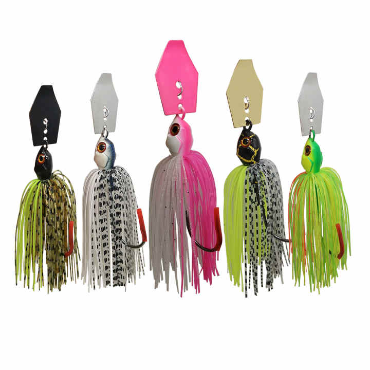 Njord Kalastus Chatterbait Set of 5 in 15g & 10g Box | Crankbait Jig Spinner Bait for Pike, Perch, Zander