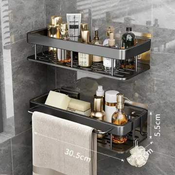 Estantería baño estantería rectangular ducha 3 niveles aluminio 65
