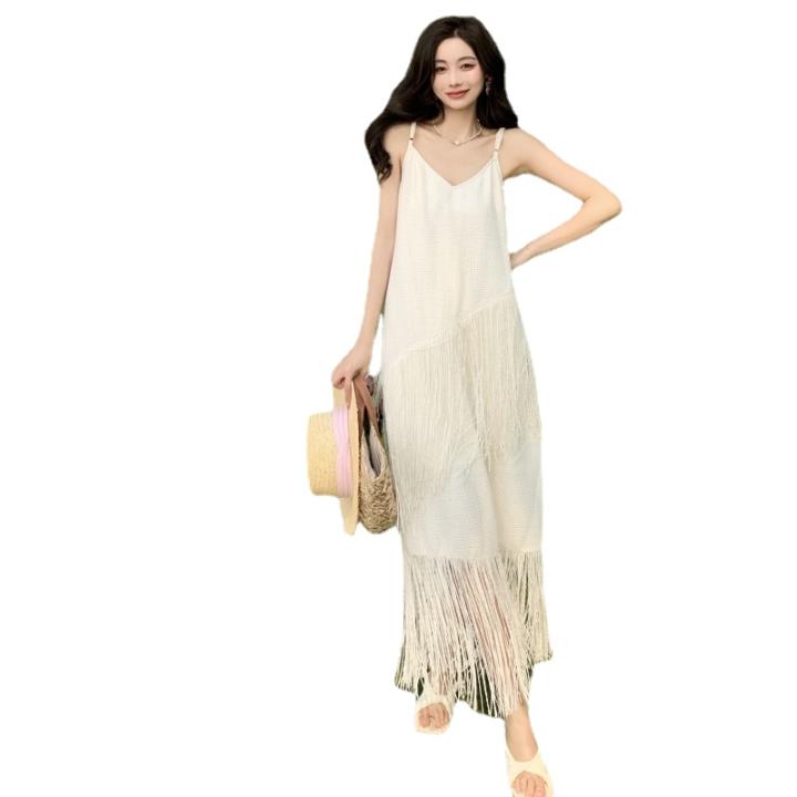 Vestido De Playa Para Mujer Con Botones - Verano 2025, Estilo Occidental, De Poliéster Y Elastano, Ideal Para Vacaciones, Trabajo O Salidas
