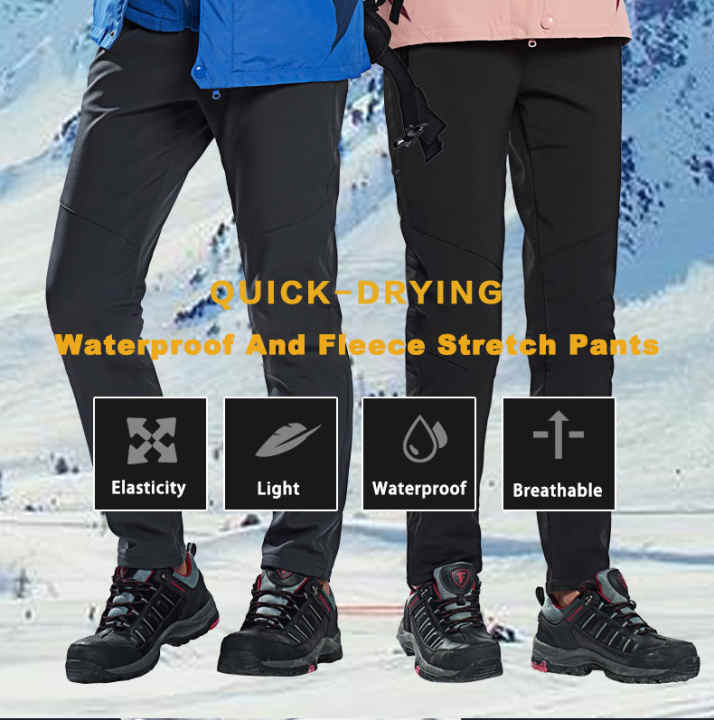Pantalones gruesos y cálidos de lana para mujer, pantalones impermeables  para senderismo, Trekking, Camping, esquí, pantalones de concha suave a