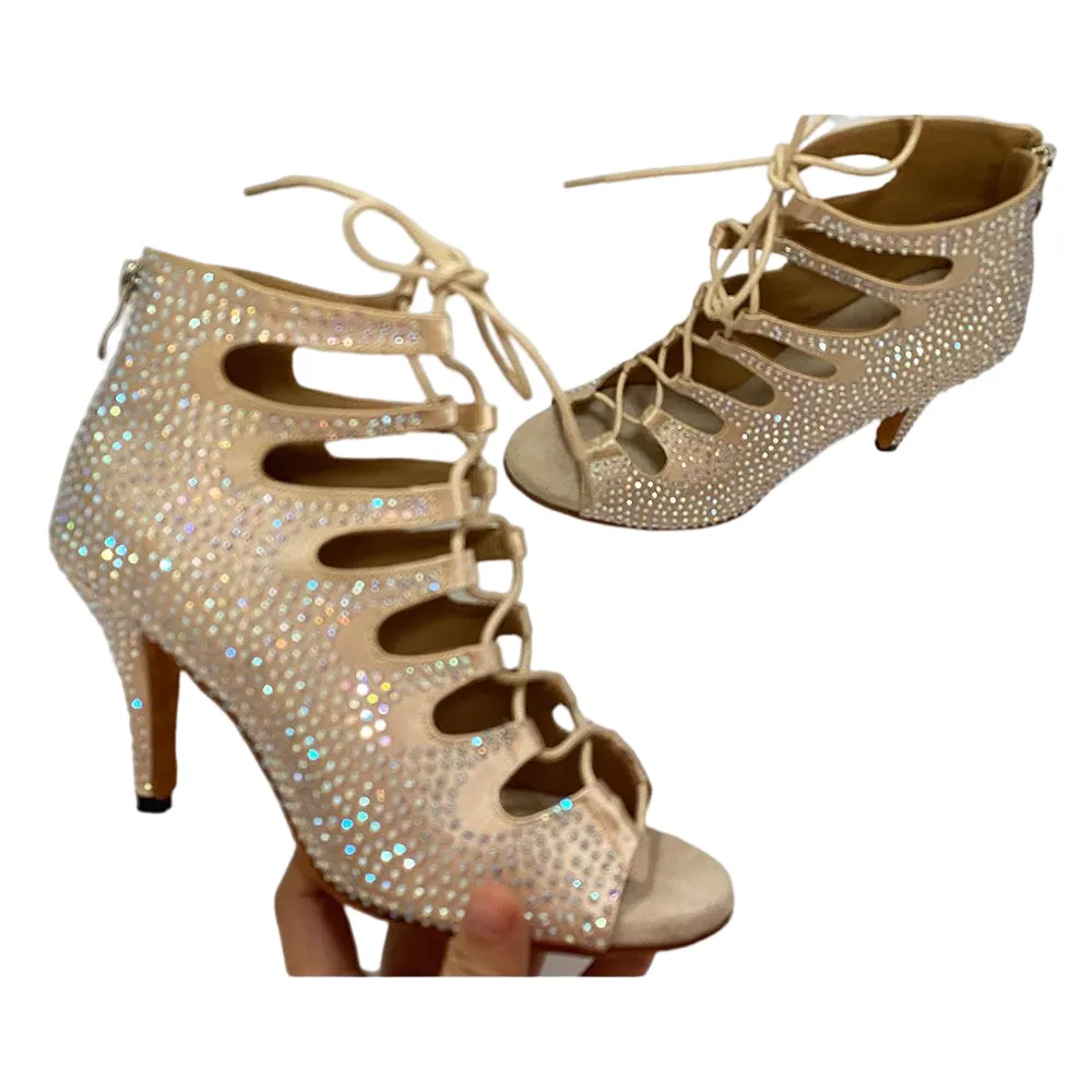 Las mujeres zapatos baile de salón Salsa Bachata rendimiento brillante 3 pulgadas zapatos de baile de tacón | Miravia