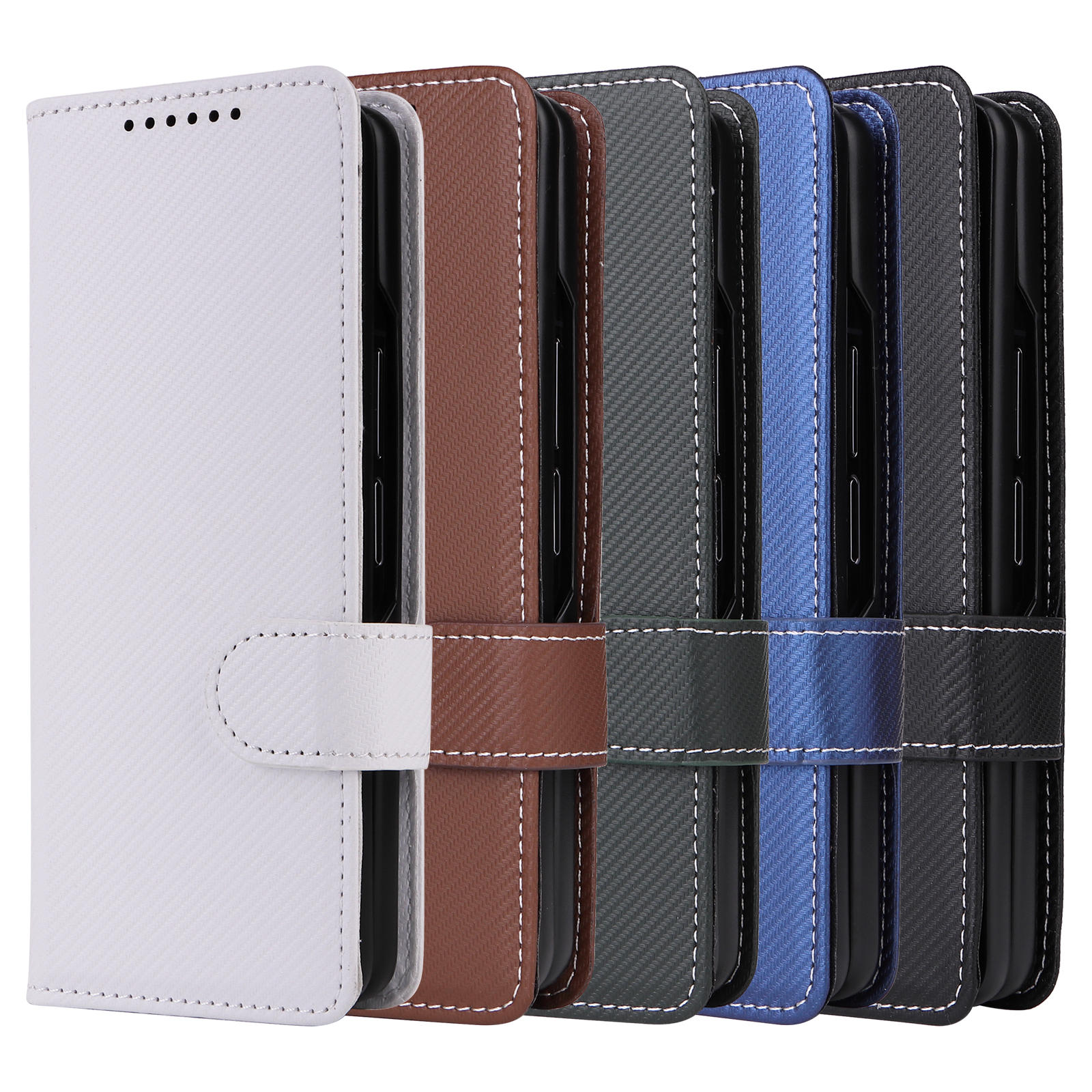 Funda Tipo Libro De Cuero PU Con Cristal Templado Para ZTE Blade A35E – Ranura Para Tarjetas Y Función Soporte (Negro)