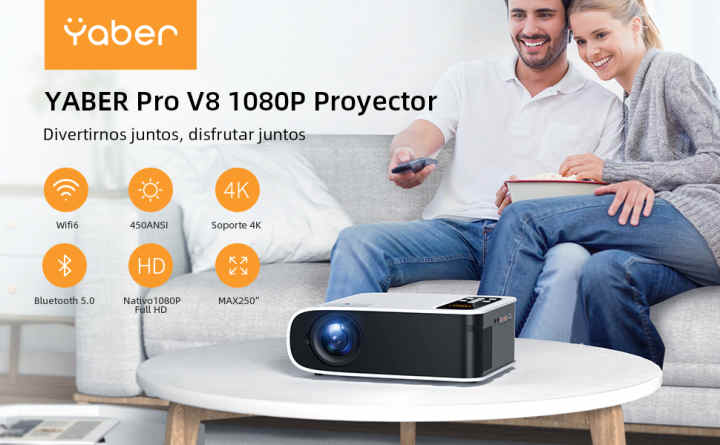 Proyector 4k Con Wifi 5g Y Bluetooth Yaber Nativo 1080p