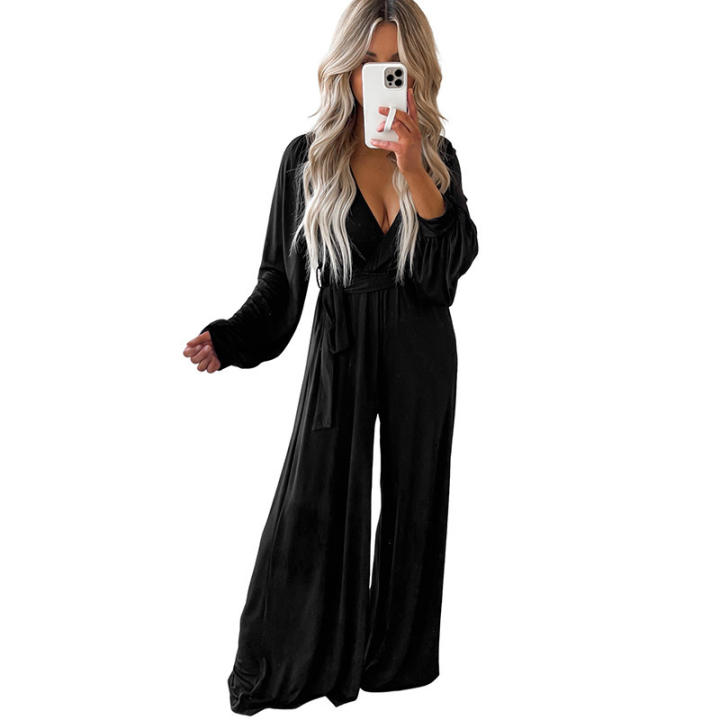 Mex$176.8 Mono Verde Sin Mangas Con Cuello En V Y Pierna Ancha Con