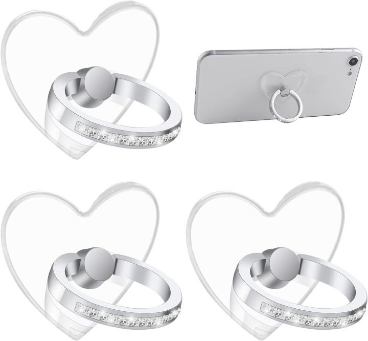 Pack De 6 Soportes De Anillo Con Agarre Para Móvil Y Tableta, Rotación 360°, Adhesivo Fuerte, Diseño Corazón, Plegable, Ideal Para Regalo