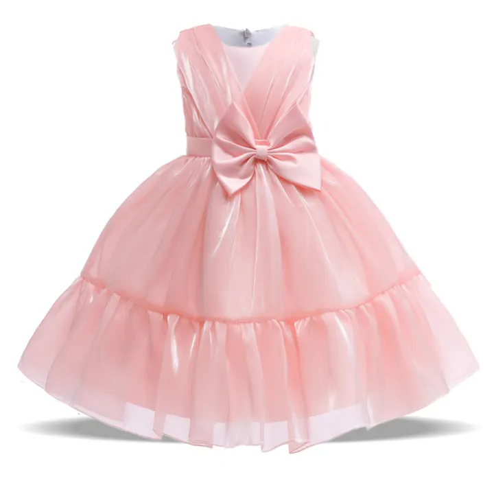 Vestidos de Fiesta de encaje para niñas, vestido de princesa con lazo, color  rosa, para cumpleaños, bodas y bailes de graduación, 2023 | Miravia