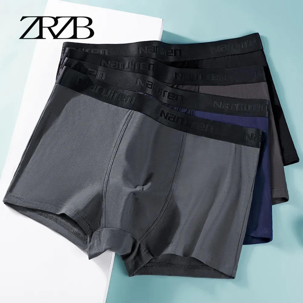 Marca ropa interior de algodón de los Boxer hombre calzoncillos de hombre transpirables cortos con bolsa U convexa de talla grande L-4XL | Miravia