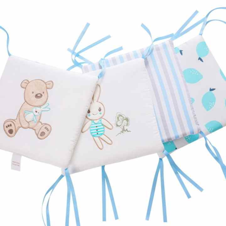 Parachoques de algodón con dibujos animados para bebé, Protector