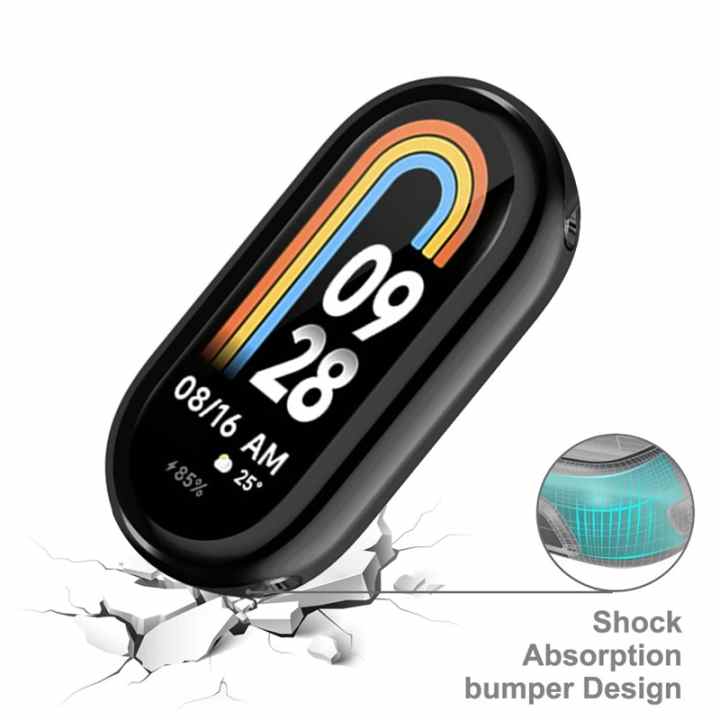 Cristal + Funda Para Xiaomi Smart Band 8 PC Bumper Cubierta Completa  Protector De Pantalla Mi 7 pro 6 5 4 Accesorios