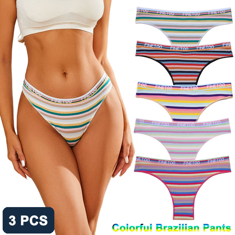 FINETOO 4 Unids/Set Sexy Bragas Mujeres Bikini Tanga Mujer Ropa Interior De  Color Sólido Lencería Íntima Calzoncillos Sin Costuras