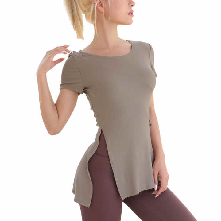 Camiseta Deportiva De Manga Corta Para Mujer – Tejido Transpirable De Secado Rápido, Cuello Redondo, Sin Costuras, Tallas S A 4XL