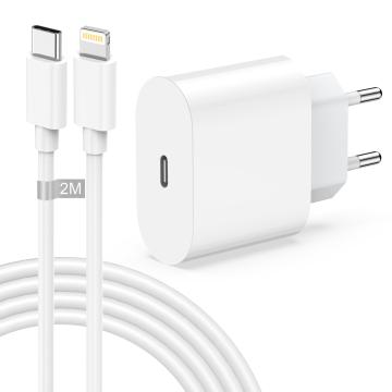 25W USB C Cargador Carga Rapida con 2M Cable for iPhone 14 13 12 11 X